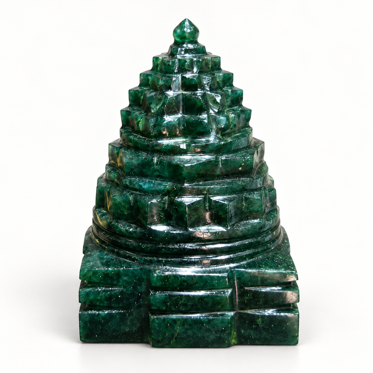 Natural Green Aventurine (Sphatik) Shri Yantra