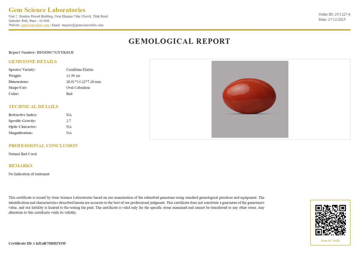 Red Coral - 13.59 Carat