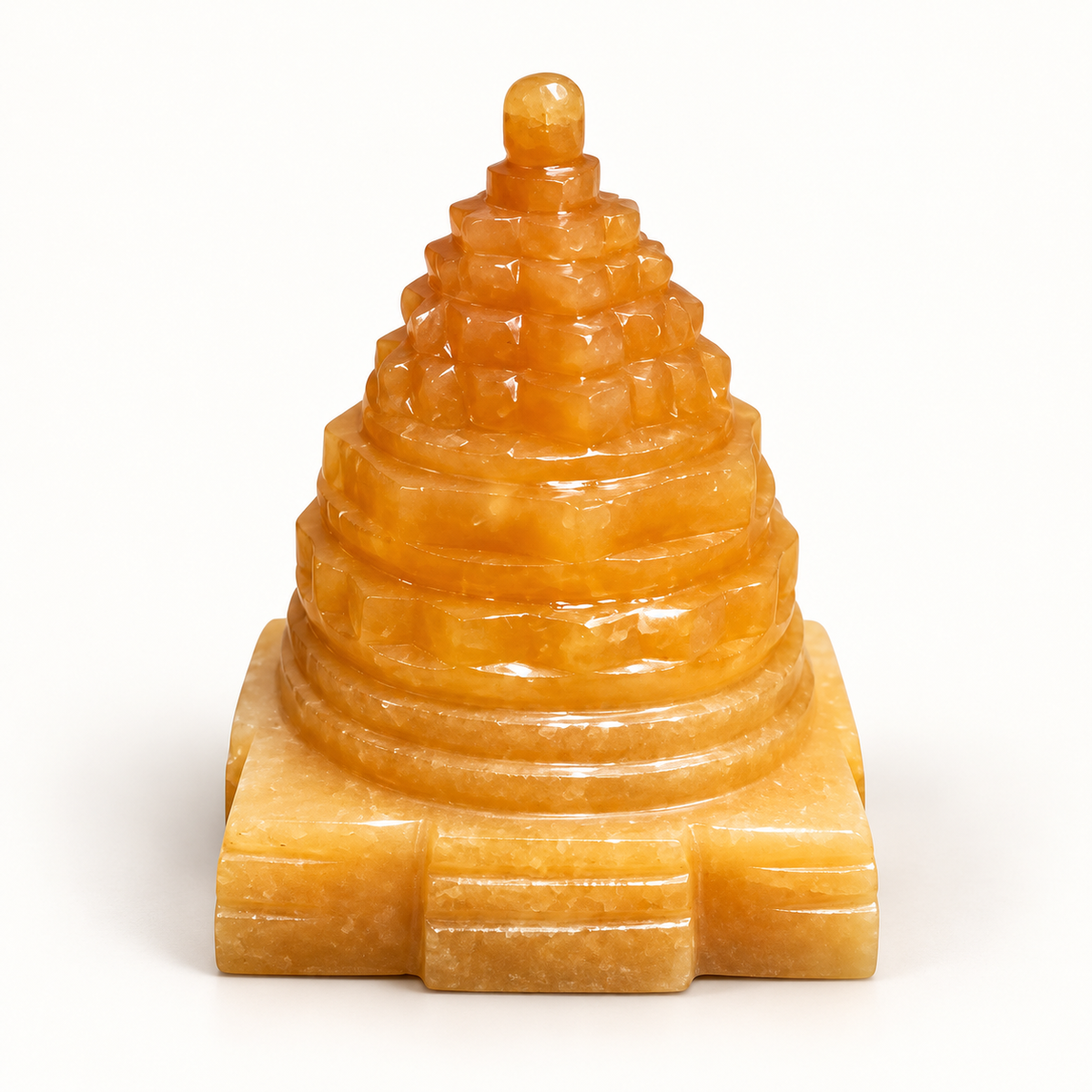 Natural Gold Quartz (Sphatik) Shri Yantra
